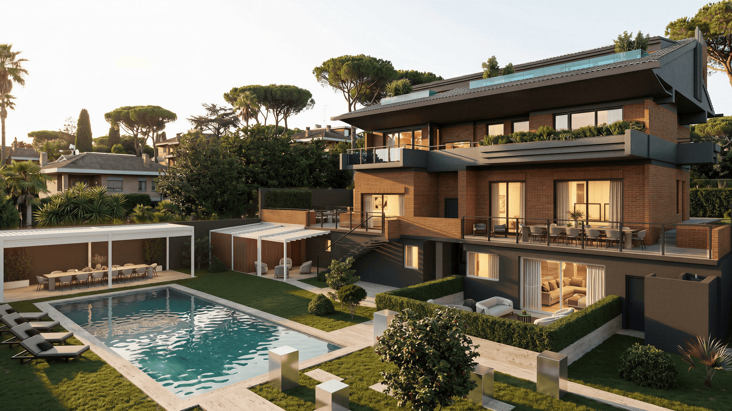Giardino privato con piscina
