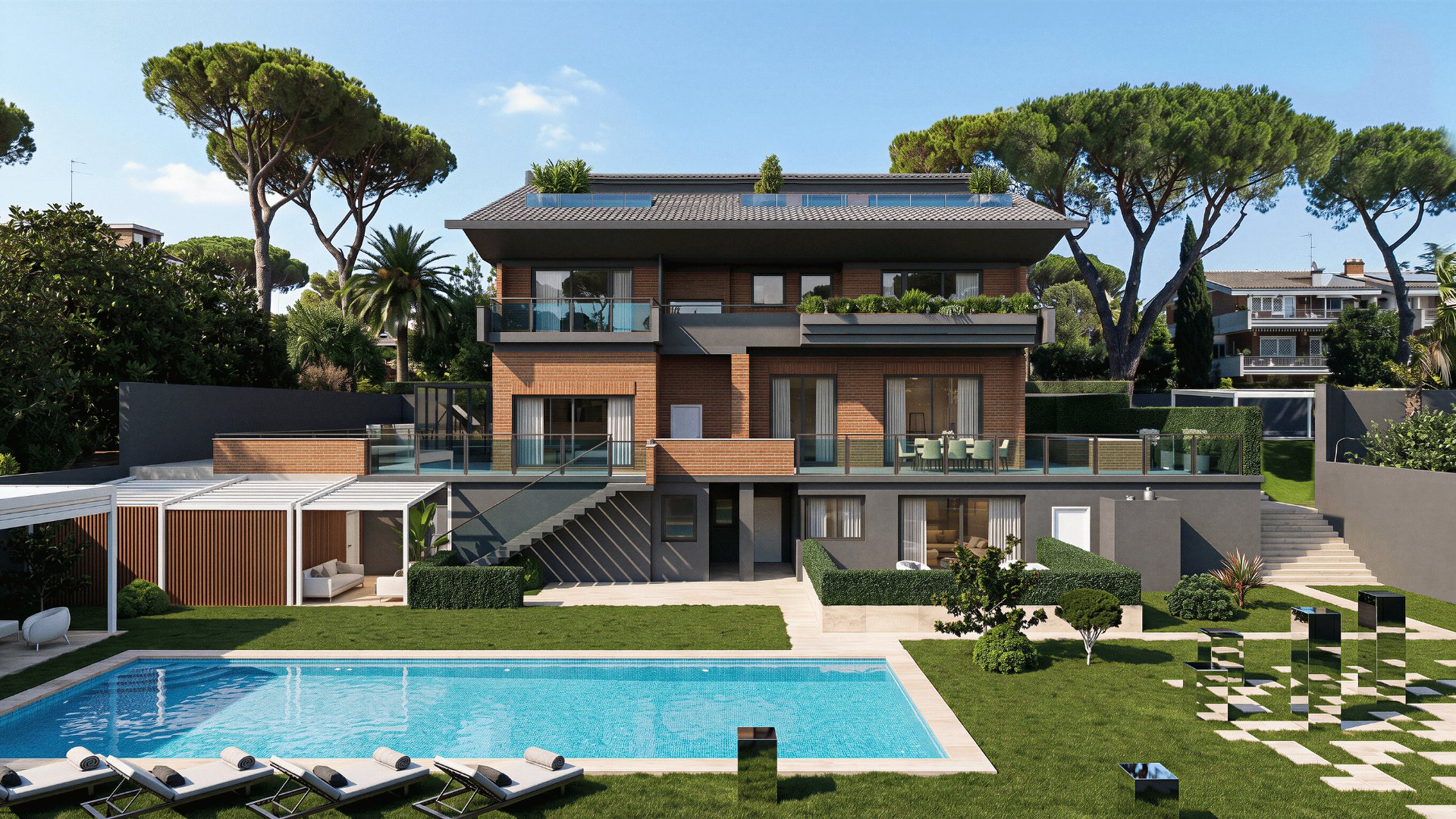 Unità 1 — Piscina e giardino privato